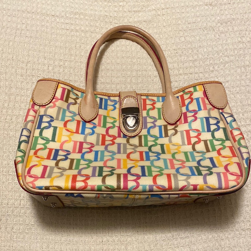 Colorful Dooney and Burke handbag